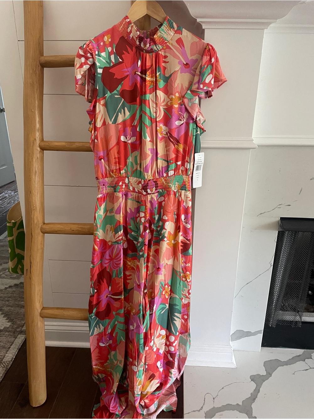 NWT MSK Jumpsuit Smocked Waist Wide-Leg XL